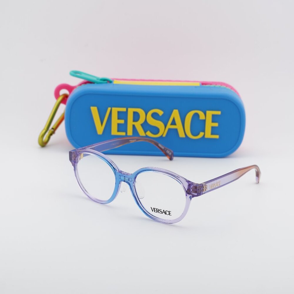 Versace Kids VK3012 5534 Round Eyeglasses 47mm - Gradient Pale Blue Lilac Orange